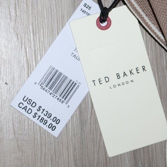 TED BAKER London Nora Knit Beige/Taupe Logo Tote LARGE NWT - Picture 11 of 13